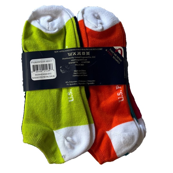 NWT U.S. Polo Assn. Women's No Show Socks - Picture 2 of 3